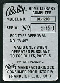 Bally/Home Library Computer