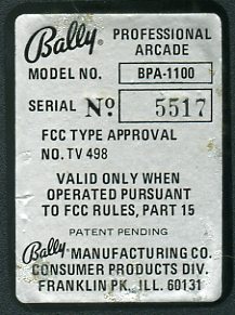 Bally/Professional Arcade